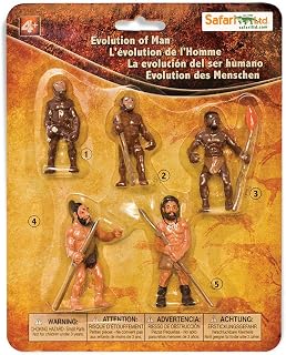 Safari Ltd. Evolution of Man Set - Detailed Educational Human Evolution Toy Figurines - Realistic Human Development Stages Collection for Boys, Girls & Kids Age 4+