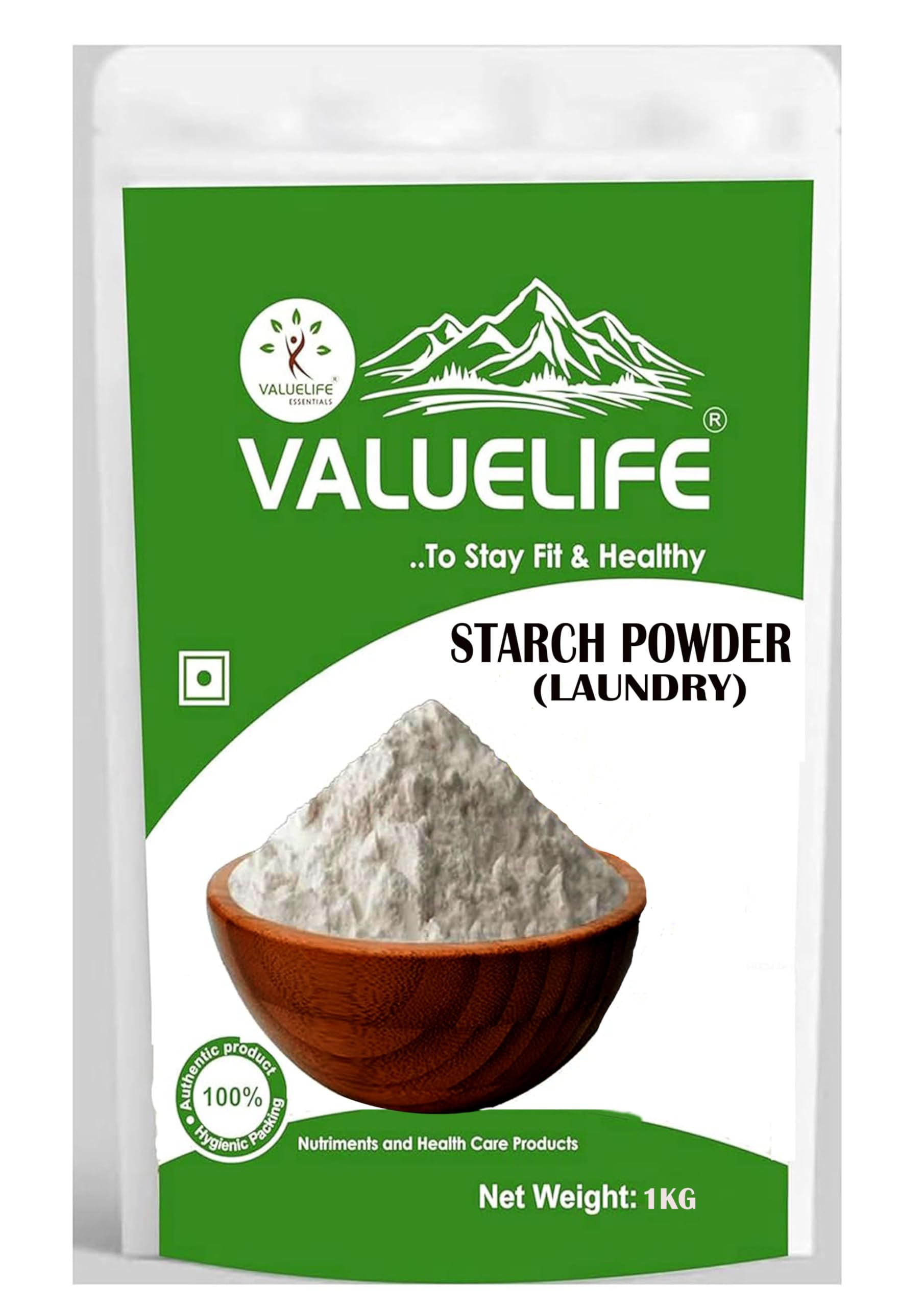 VALUE LIFE Laundry Starch Powder for Clothes | Fabric Stiffener for Crisp