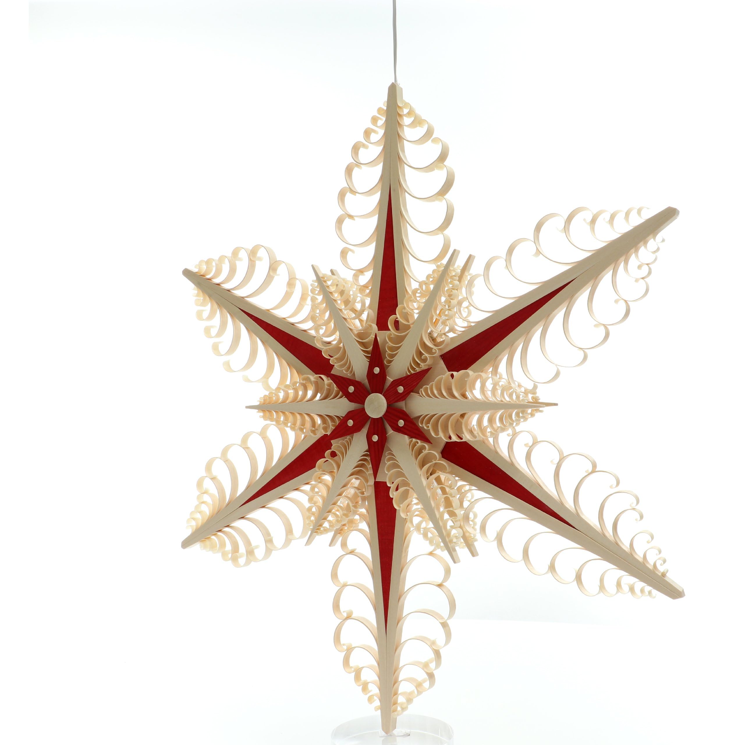 Rudolphs Schatzkiste Fensterschmuck Holzstern mit Beleuchtung BxHxT 50x50x4cm NEU Fensterbild Spanbaum Adventsstern Holz Stechen Seiffen Erzgebirge Stern Linde Fensterdeko Beleuchtung