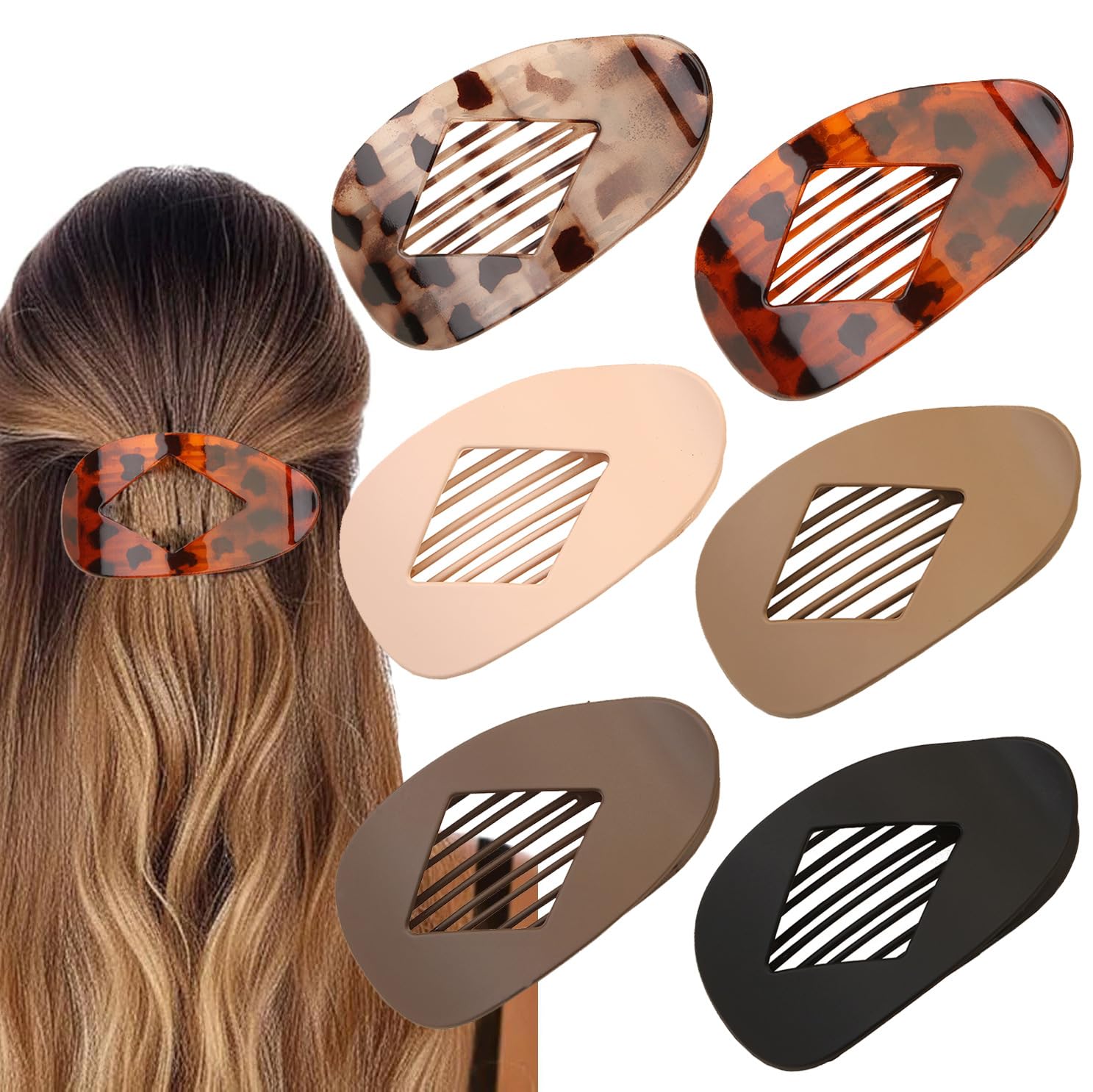 Duckbill Hair Clips for Thick Hair - Elegant Flat Design