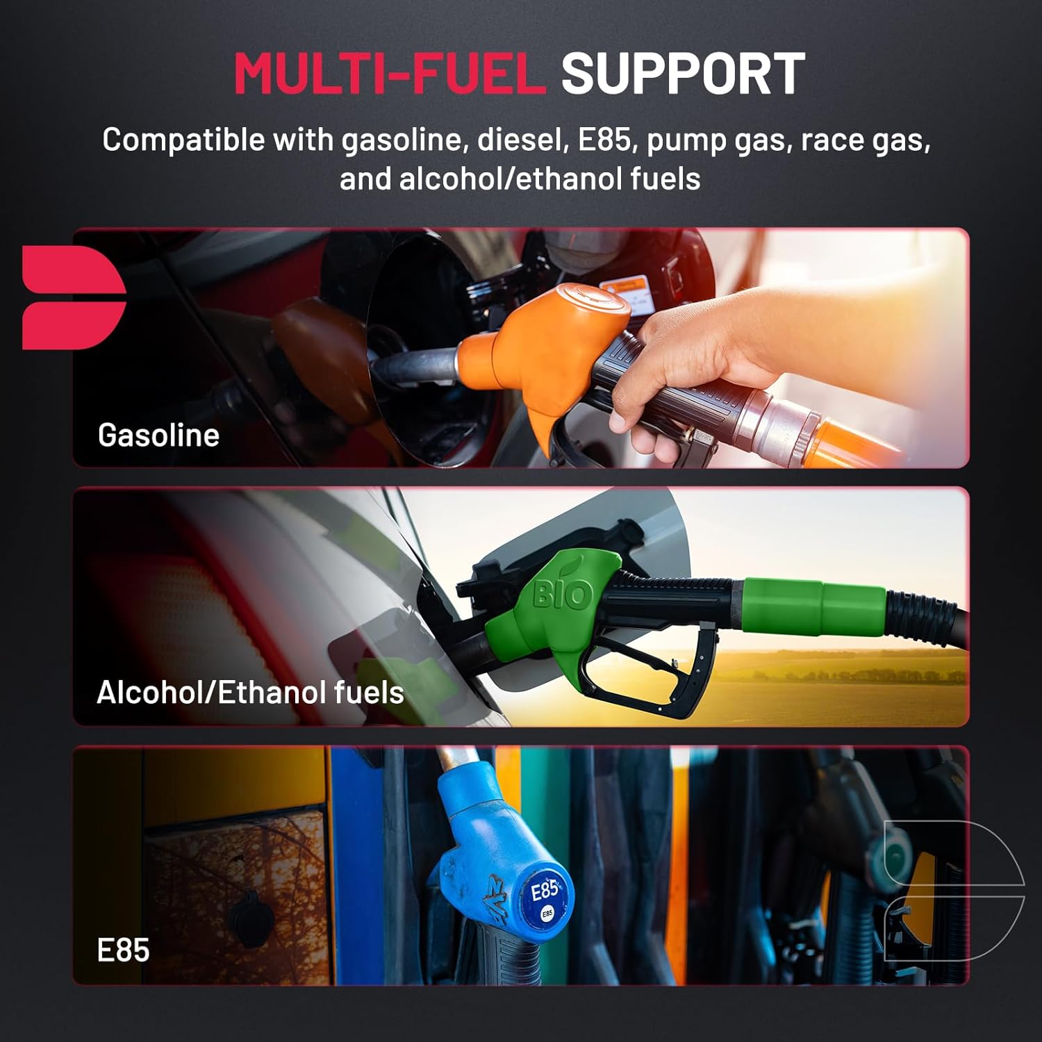 BDFHYK External Inline Fuel Pump Electric 300LPH High Flow 12V Aluminum Fuel Pump, 6AN / 10AN Universal for Gas/Diesel / E85