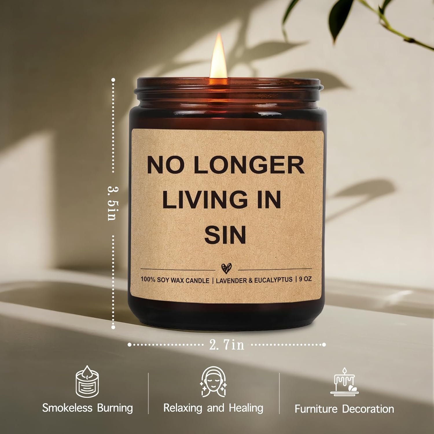 Wedding Candle Gifts for Newlyweds, No Longer Living in Sin, Funny Engagement Gift for Him, Her, Couples Newly Engaged, Unique Couples Bride and Groom Wedding Candles gift-44 - Image 3