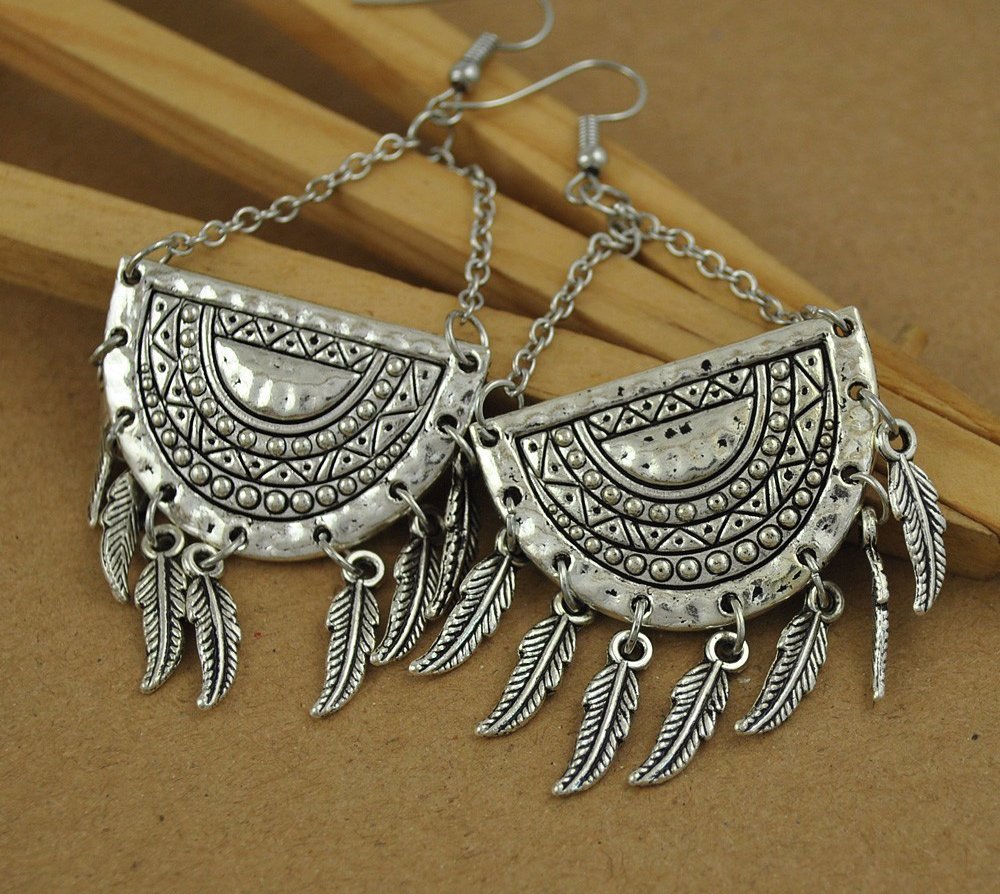 Oxidised Silver Traditional Earrings