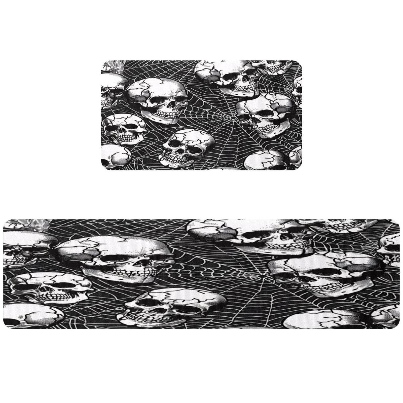 Tapis de cuisine antidérapant tête de mort pour éviter les glissades au sol