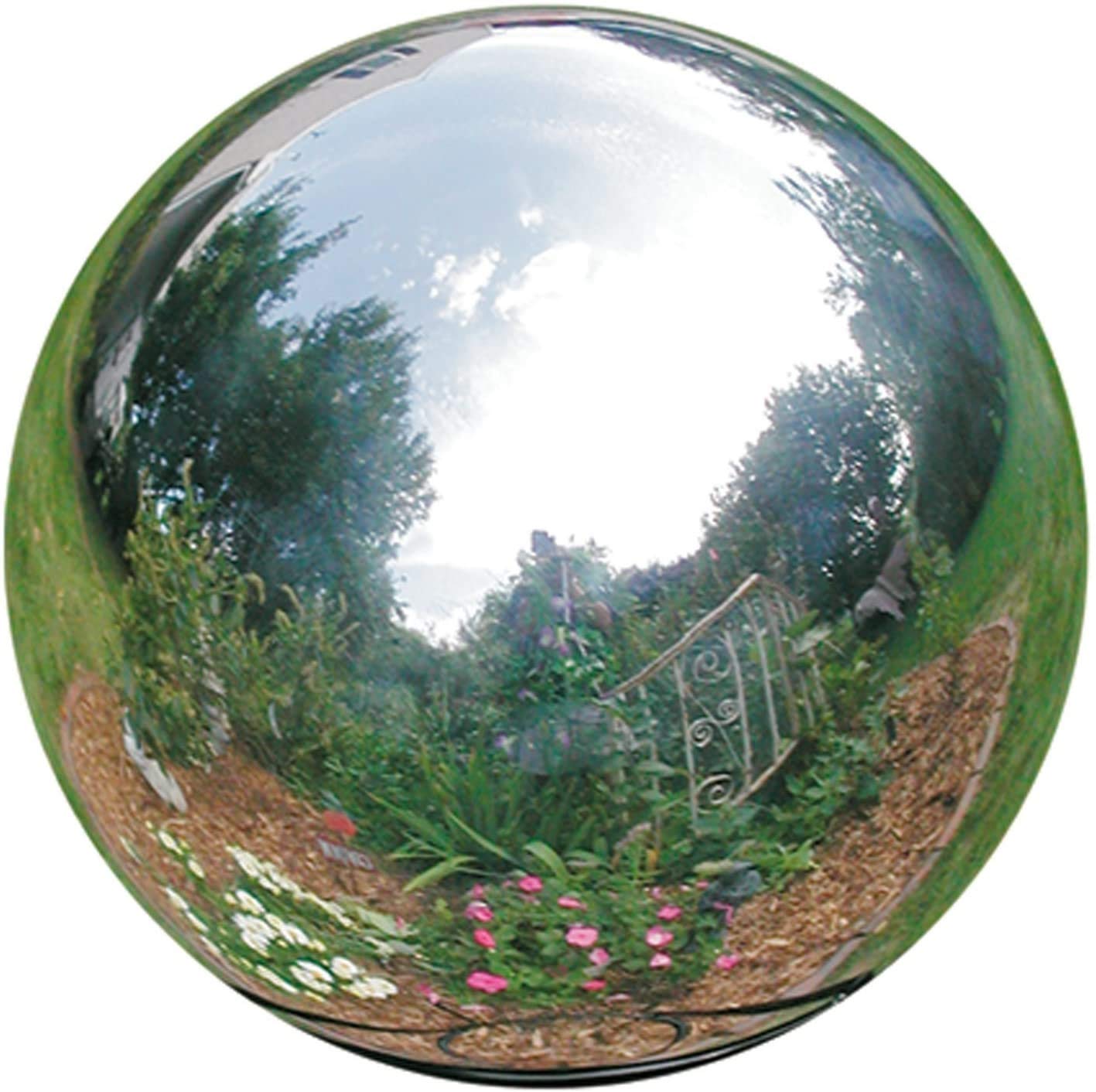 Rome 710-S Silver Stainless Steel Gazing Globe, Polished Stainless Steel, 10-Inch Diameter