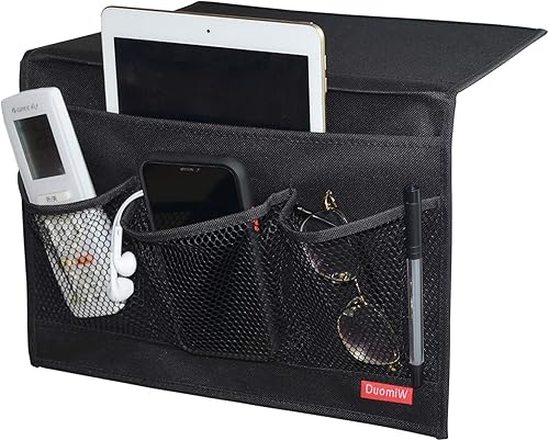 Organizador de almacenamiento para el lado de la cama, para guardar el control remoto de TV, teléfonos, revistas, tablet, accesorios