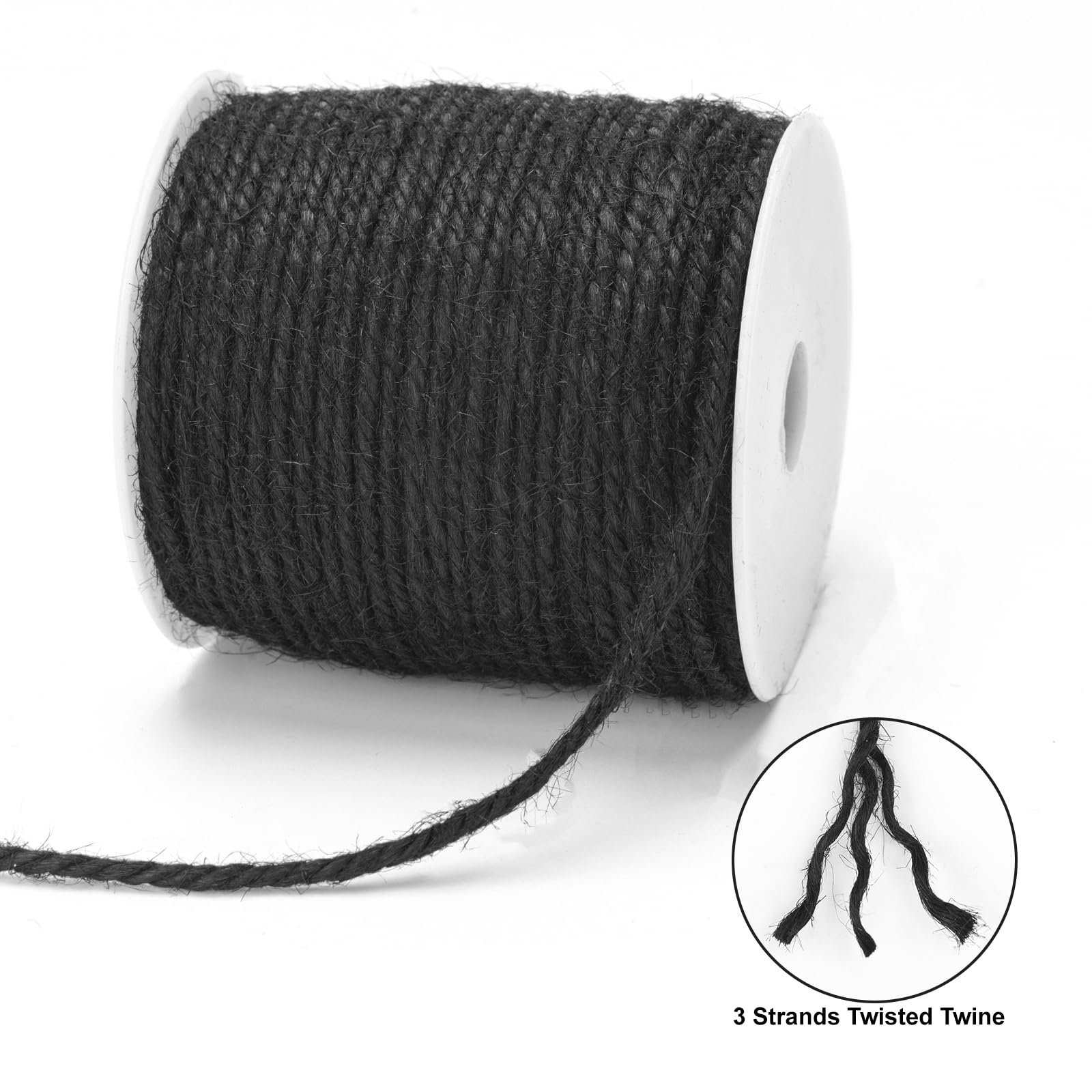 G2PLUS 3mm Jute Twine 100m Black Garden Twine 3 Ply Black String for Crafts Arts and Crafts, Linen Twine for DIY Gardening - Image 4