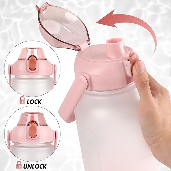 GXCROR 2L Leakproof Water Bottle with Straw, BPA Free, Anti Rupture, Perfect for Daily Use, Fitness and Outdoor Activities