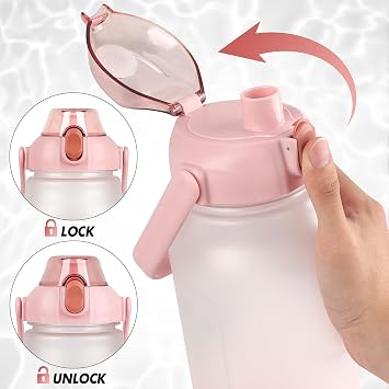 GXCROR 2L Leakproof Water Bottle with Straw, BPA Free, Anti Rupture, Perfect for Daily Use, Fitness and Outdoor Activities