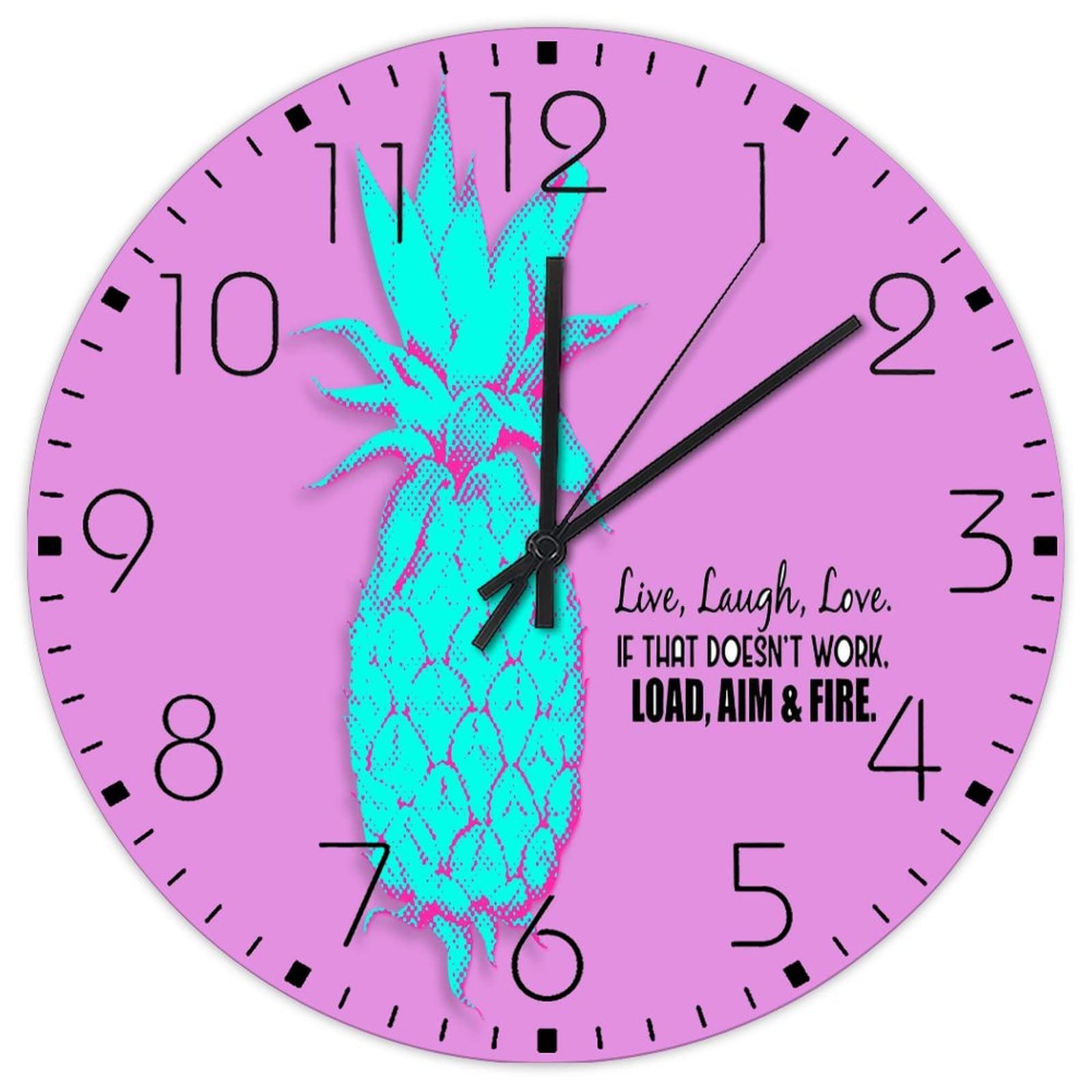 Horloge murale en bois ronde 30cm decoration rustique chambre et magasin