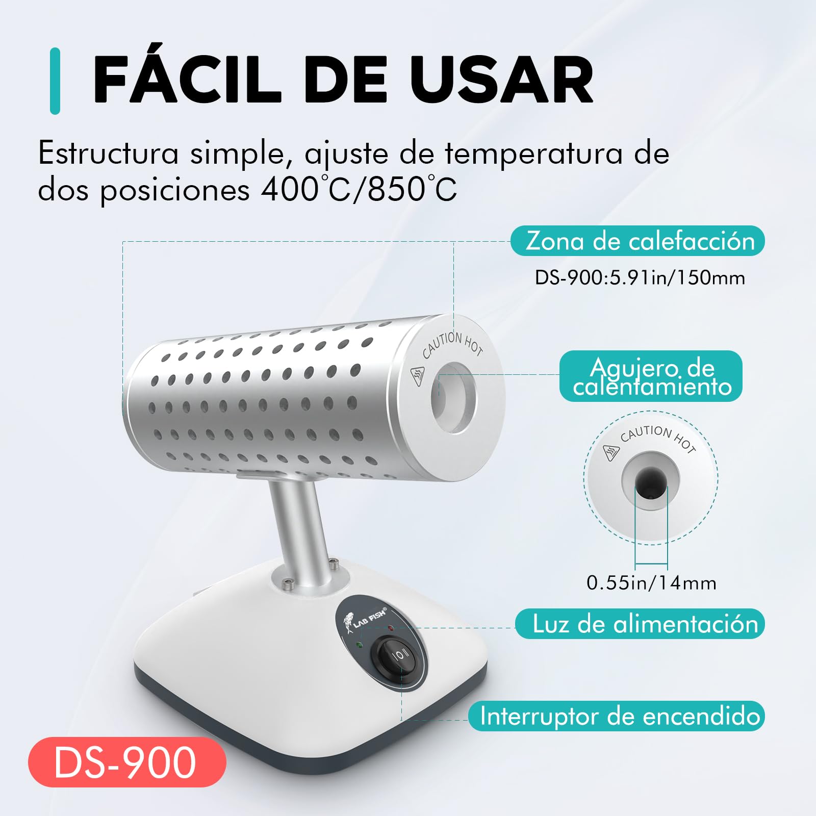 LABFISH Esterilizador Infrarrojo Esterilizadores De Bisturí 825°C Esterilizador De Bucle De Inoculación Para Herramientas De Micología De Laboratorio 150W