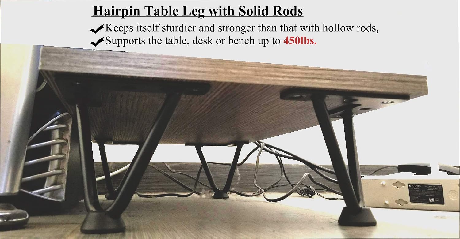 Osring 4 Inch Hairpin Legs Solid Steel Furniture Table Leg 4pcs - Image 5