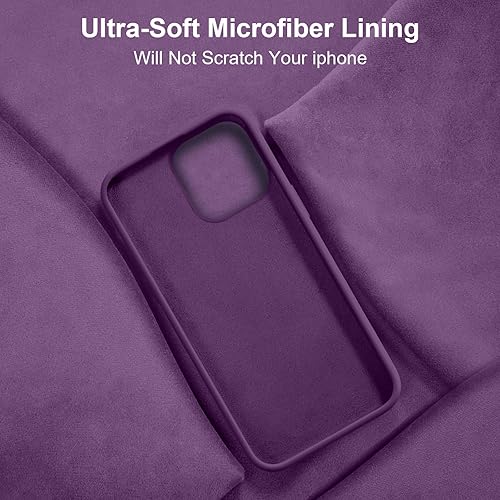 Miniatura 6 de Vooii Funda compatible con iPhone 14 Pro Max, forro de microfibra antiarañazos, silicona líquida de alta calidad, ultradelgada, a prueba de golpes,