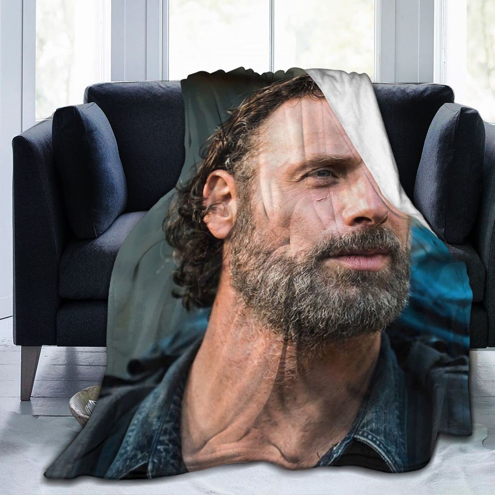 Yingd Rick Grimes Fleece Blanket Throw Blanket Lightweight Super Soft Cozy Luxury Bed Blanket Microfiber