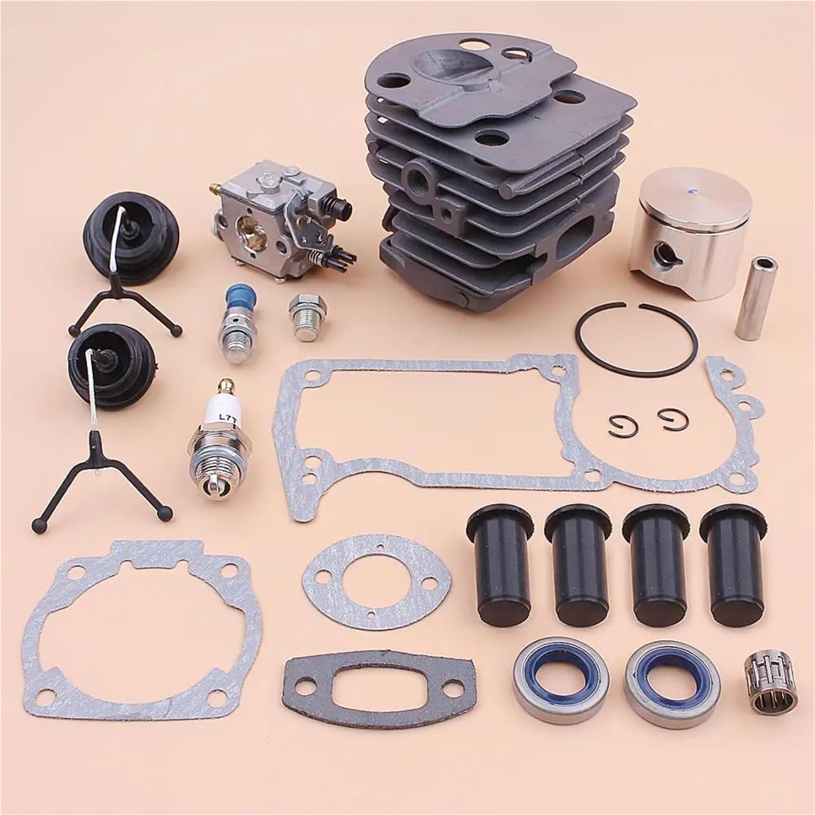 Kit de tapa aceite combustible, carburador pistón cilindro motosierra 45MM, amortiguador AV, for H/U/S/Q/V/A/R/N/A 51 55