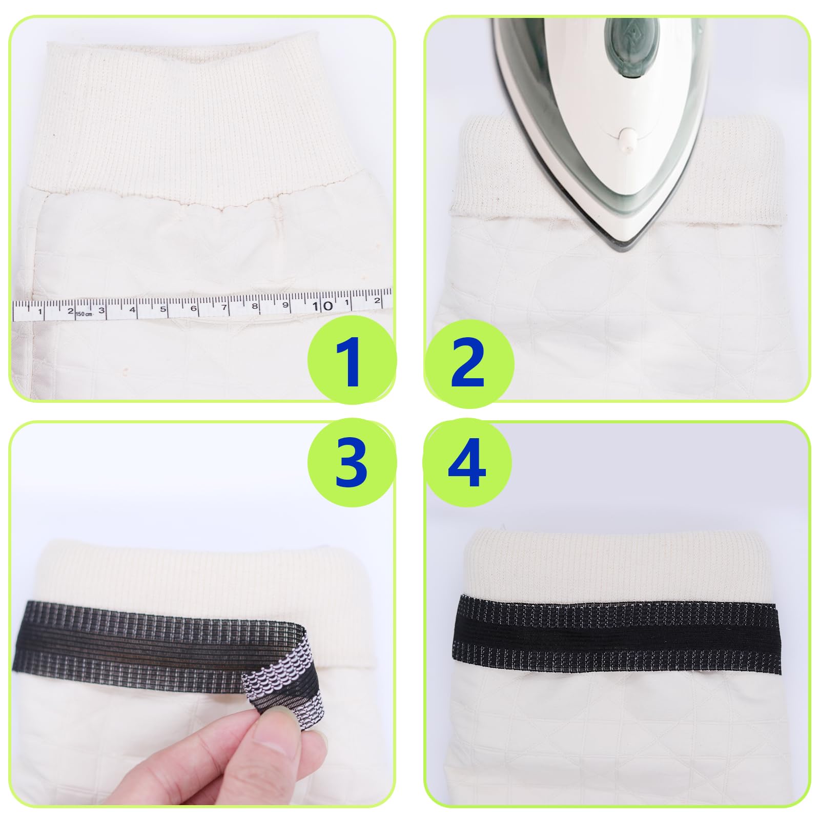 Cinta Termoadhesiva Para Dobladillos 2x10m | Blanco Y Negro | Sin Coser, Plancha Y Olvídate | Para Vaqueros, Faldas Y Cortinas