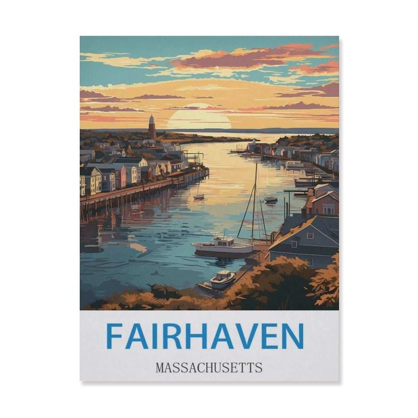 Tin Sign，Fairhaven Massachusetts(15x30cm）