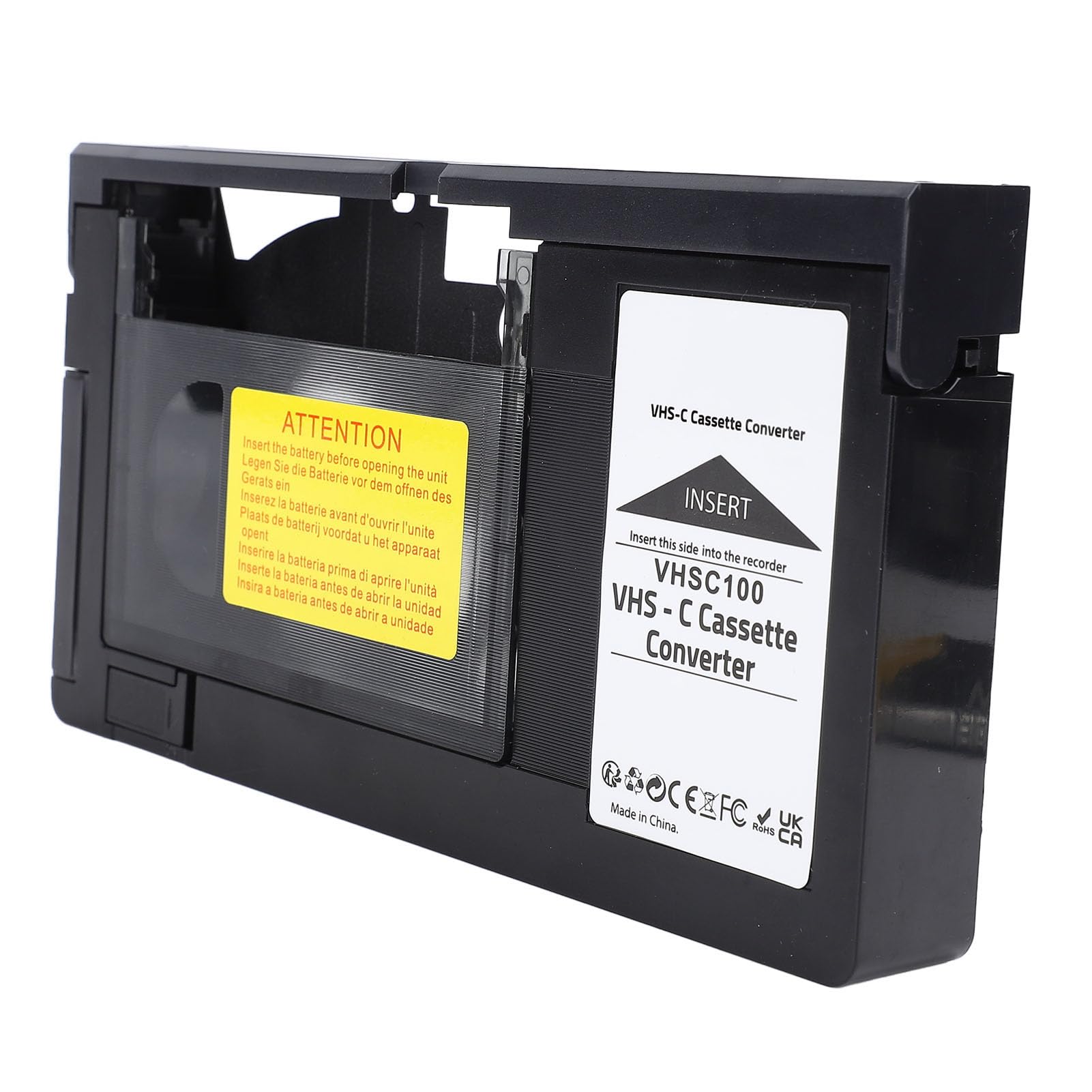 Adattatore da VHS-C a Cassetta VHS, Compatibile con CP6BKU, C-P6U, PV-P1, VCA115, Convertitore di Cassette Non Compatibile con 8mm, Mini DV, Hi8