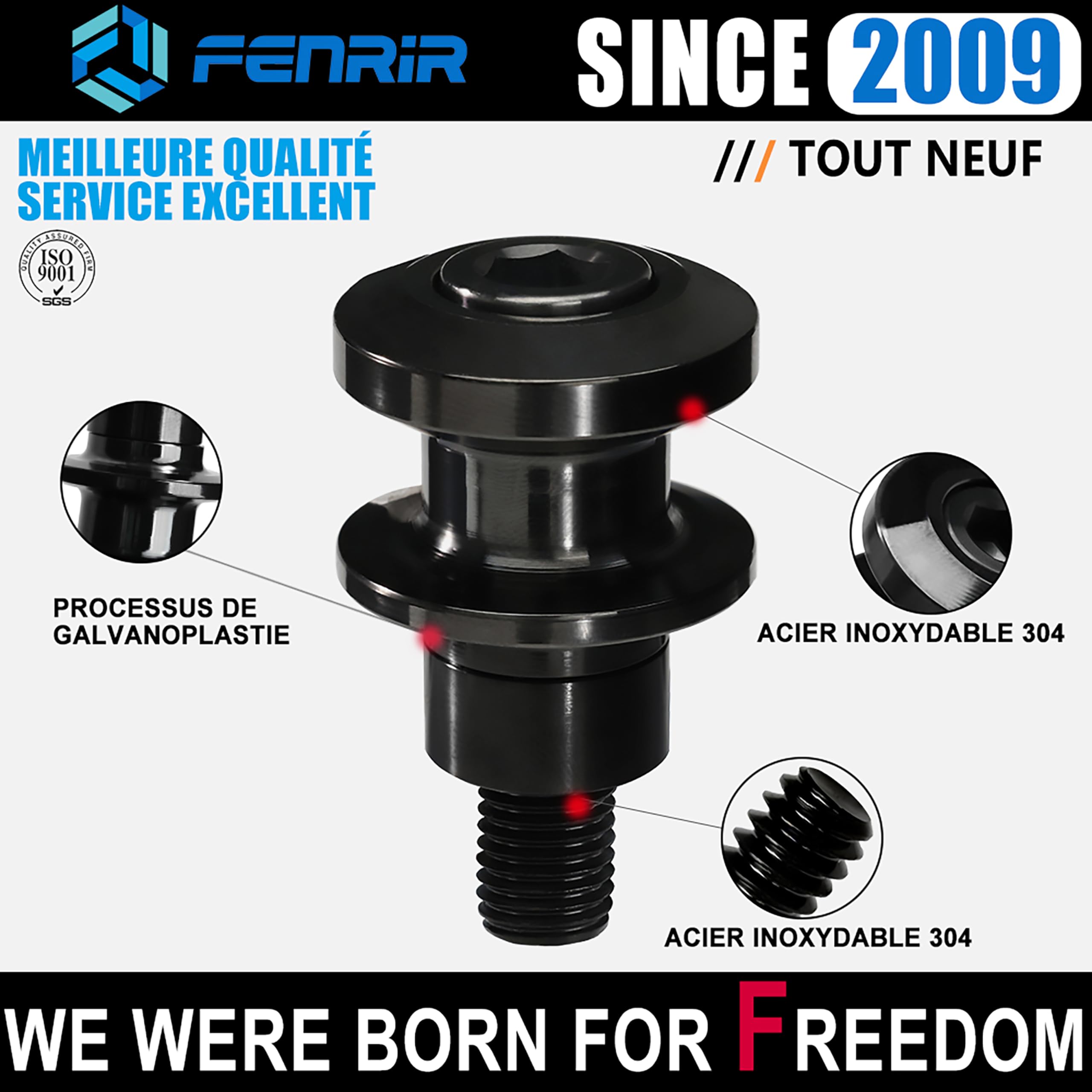 FENRIR Diabolo Moto Diabolos De Béquille Bobines pour Bras Oscillant M8 ZH2 Z900 Z650 ZX10R ZX6R ZX4R Ninja CBR1000RR-R/RR CBR600RR S1000RR S1000R GSXS1000 GSXR1000 GSXS750 GSX8S Vstrom Street Triple