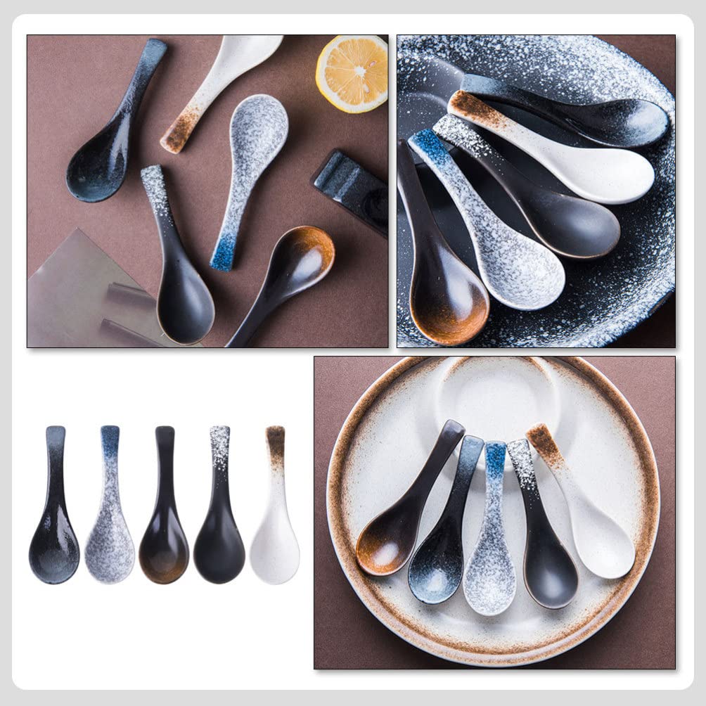 UPKOCH 10piezas Cucharas De Japonesas De Cerámica Para y Arroz Decoración Para Cocina y