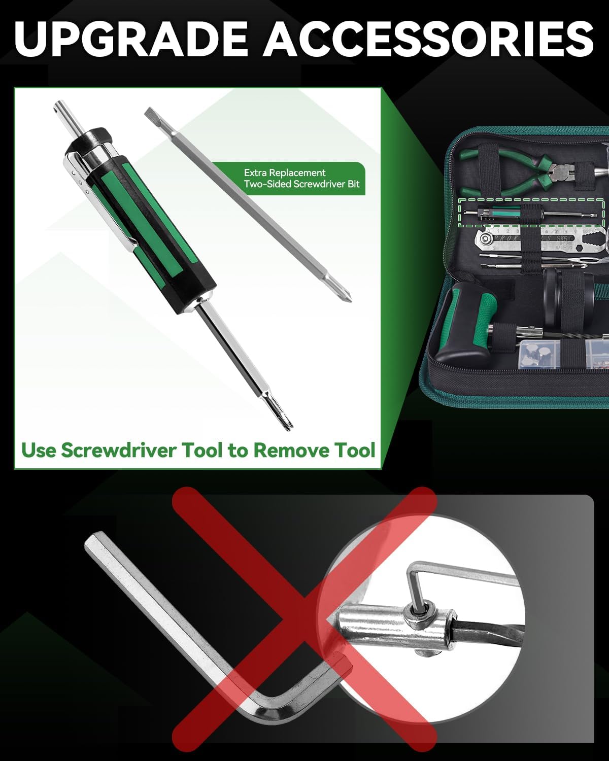 Tire Repair Kit with Effortless Insertion & Removal – 50pcs Complete Professional Heavy Duty Tire Plug Kit,Puncture Repair for Car, Motorcycle, Tractor, ATV, SUV, Truck (Portable Case Included)