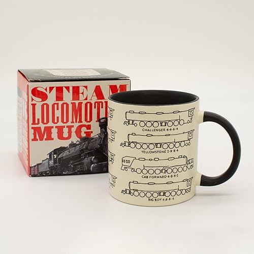 Miniatura 4 de The Unemployed Philosophers Guild Taza de café de locomotora de vapor, perfecta para los amantes de los trenes, viene en una divertida caja de regalo