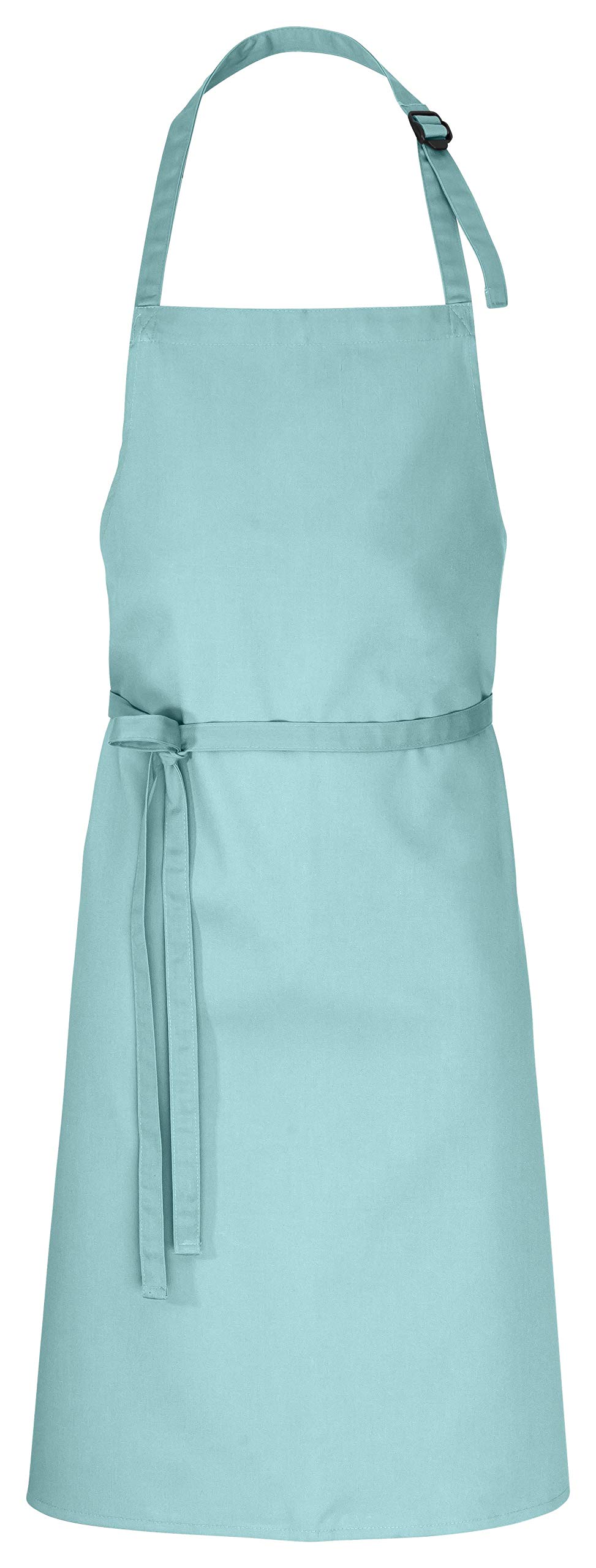 Set of 10 Premium Adjustable Aprons 100x80 cm ✓ Professional Apron for Men & Women ✓ Cotton Polyester Blend ✓ Multiple Colours ✓ 220 g/m² (Sky Blue)