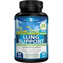 Potent Garden Lung Support Supplement with Vitamin C, Quercetin & Herbal Blend Respiratory Wellness Formula for Breathing Support & Lung Health Vegan Capsules, 60 Count 60 Day Supply