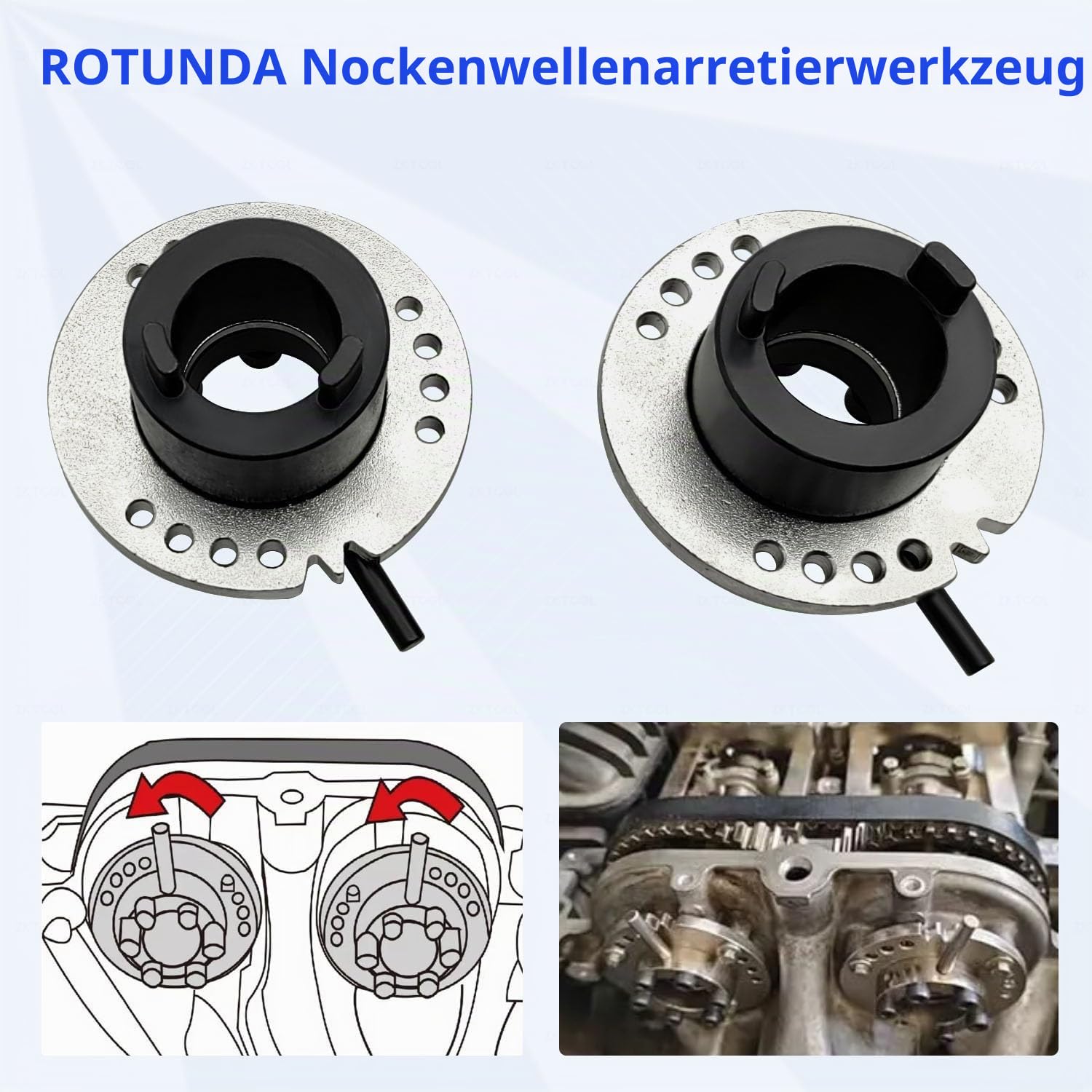 ZKTOOL Motorriemen-Zeitsteuerungswerkzeug, Kompatibel mit Ford 1,0 SCTI ECOBOOST 3-Zylinder-Benzinmotor, Werkzeug für die Einstellung des Zahnriemens, 303-1605/1 und 303-1605/2