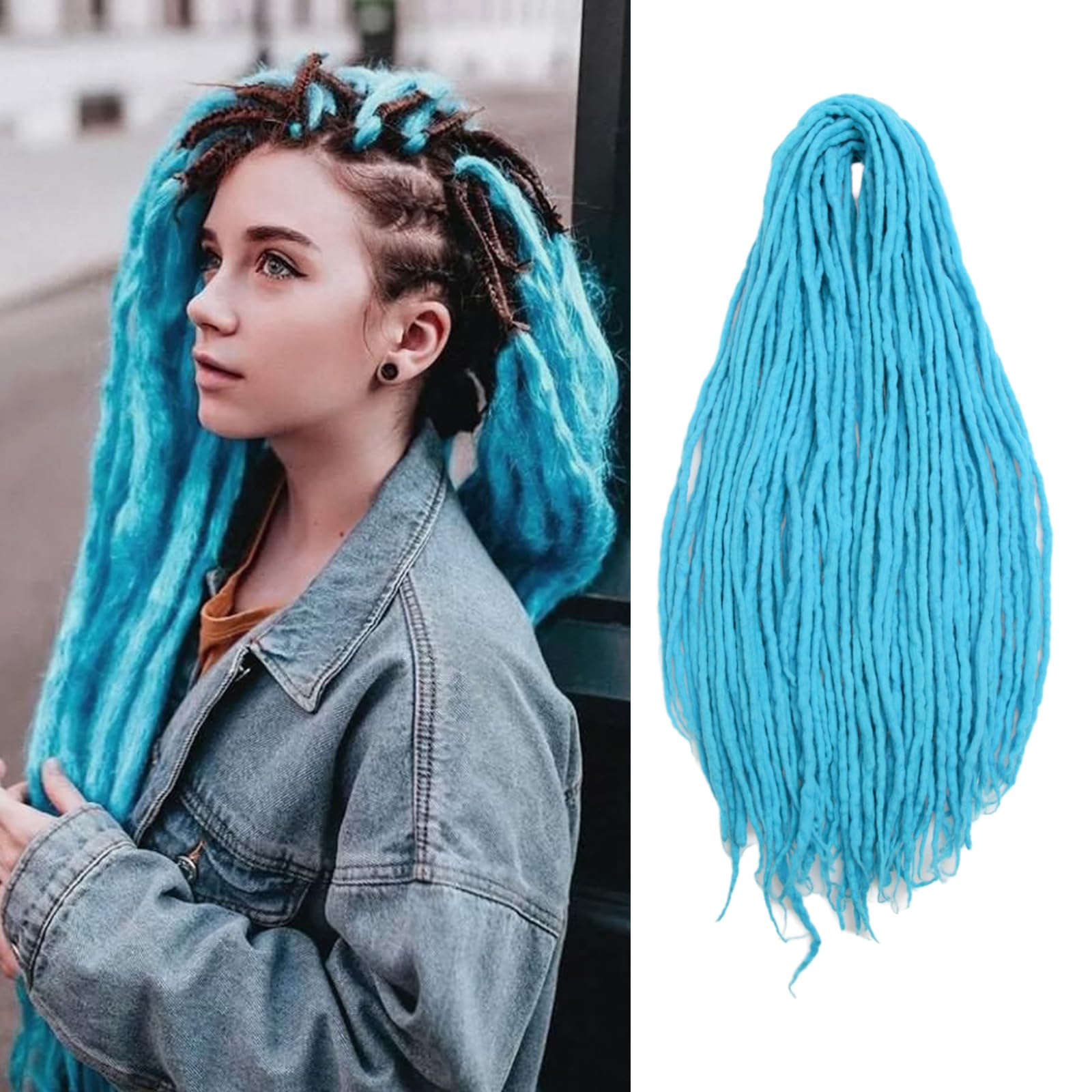 Amazon.com : DATSRXI Wool Dreadlcok Extensions, 20 Inch, 20
