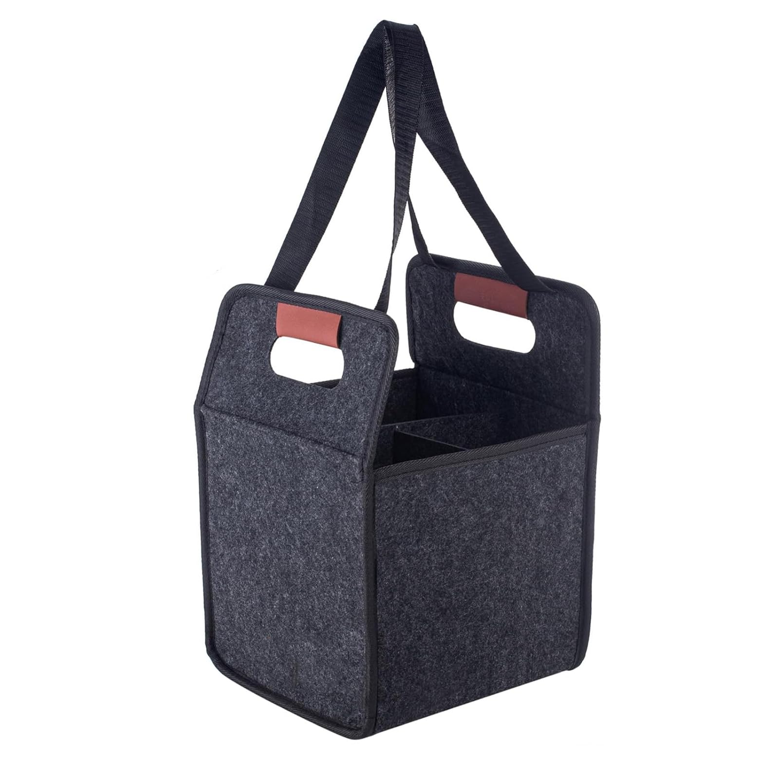 Kaeltsyn Felt Beverage Carriers with Padded Dividers for Coffee Bottles Drink Transport Bag for Commuting Travel and Outdoor Event Leak Proof Drink Bag