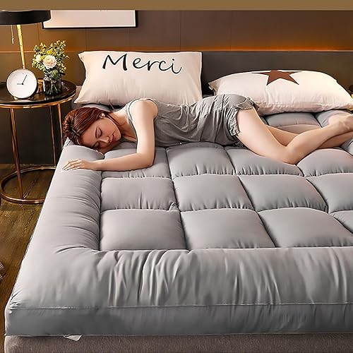 Miniatura 8 de Colchón japonés futón, colchón plegable enrollable (colchón de 4 pulgadas de grosor), cama reclinable de tatami para dormir, sofá portátil para