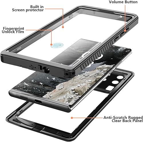 Miniatura 4 de ANTSHARE Funda impermeable para Samsung Galaxy S20 Ultra, protector de pantalla integrado de 360, cuerpo completo, resistente, a prueba de golpes,