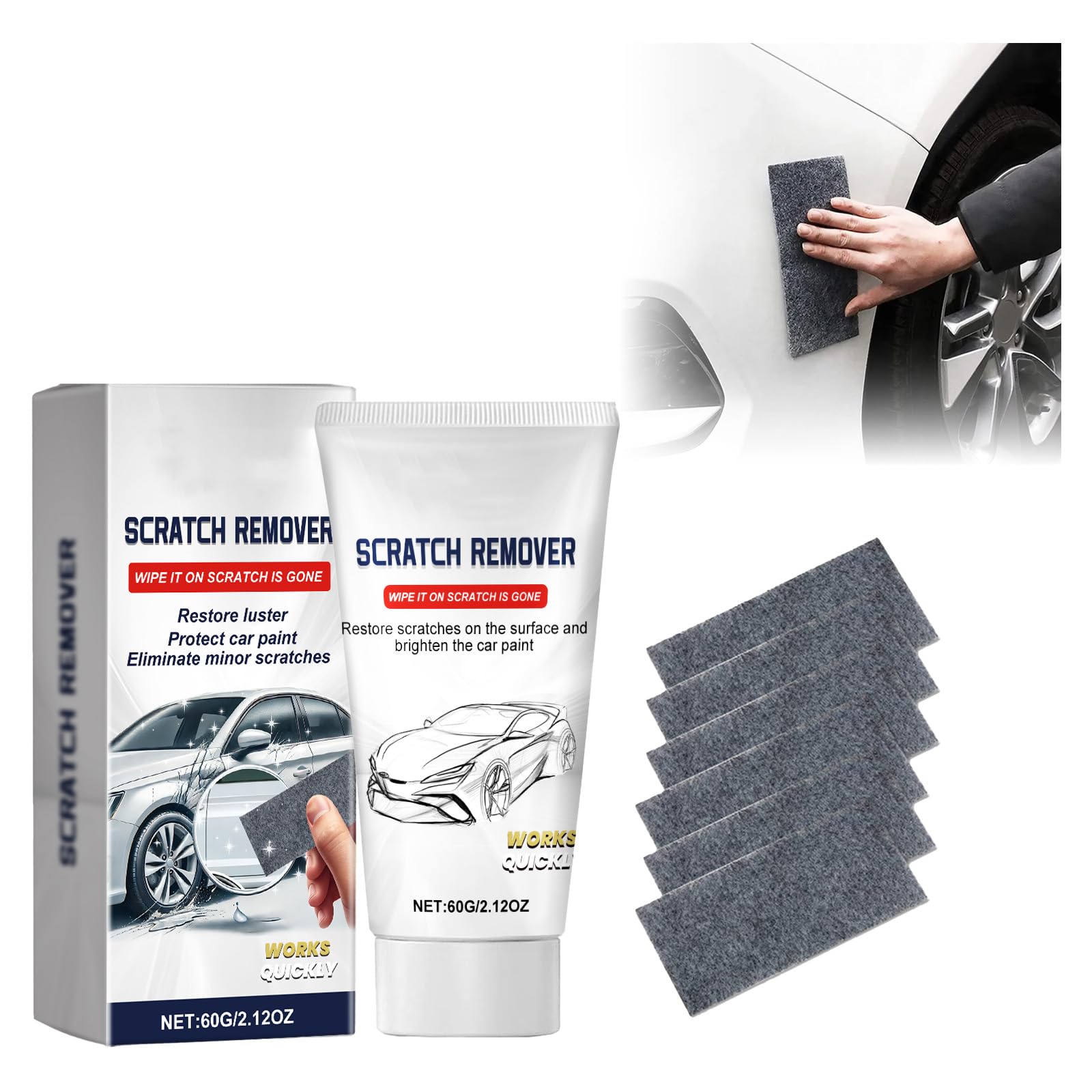 nano sparkle cloth car scratch remover 2026 new, car scratch repair kit for all vehicle colors, quick car scratch repair, simple dry application, simple and convenient