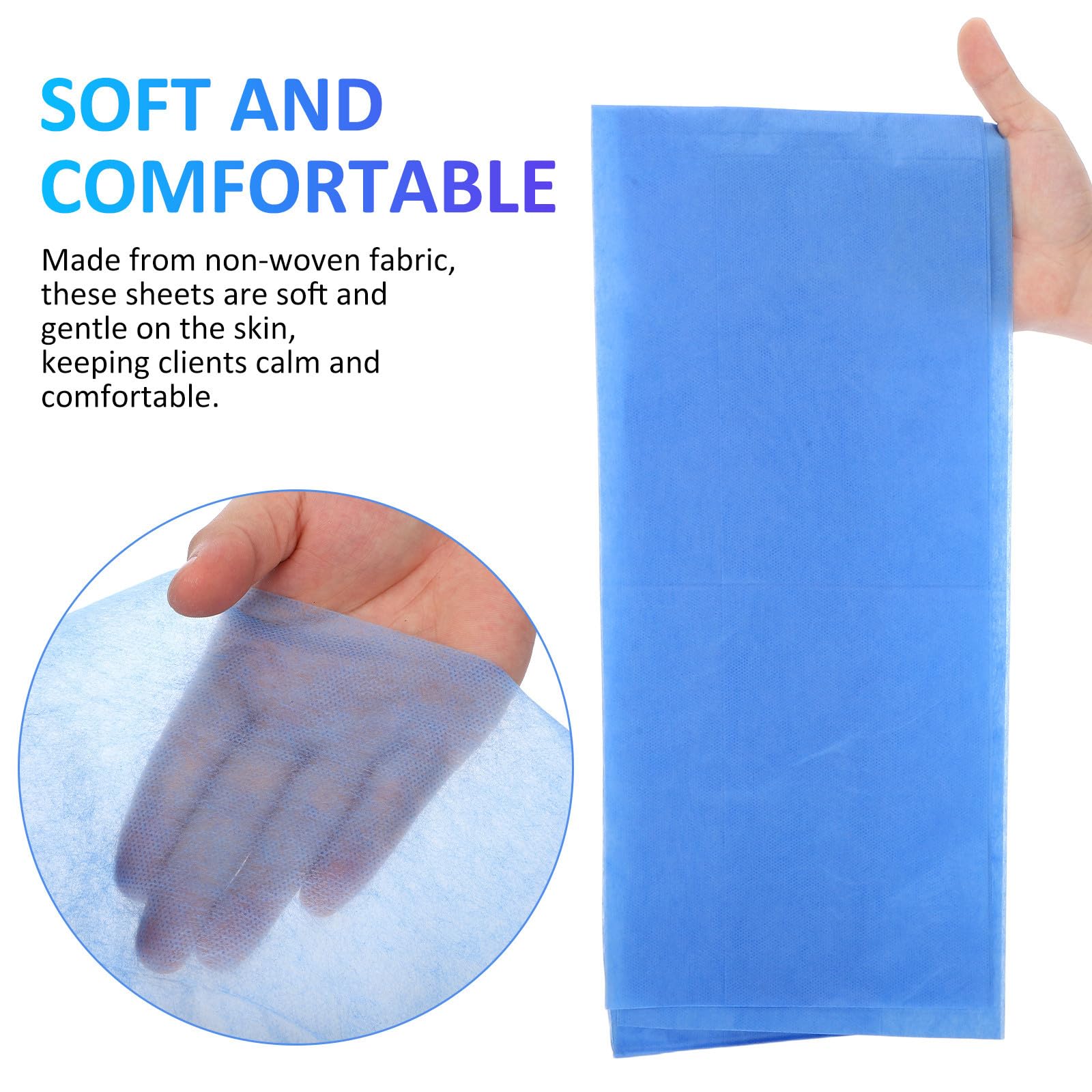 VILLCASE 100 Unidades Sábanas Desechables para Mesa de Masaje Azul No Tejidas 80x180cm Paquete para Uso en SPA y Salón Ajuste
