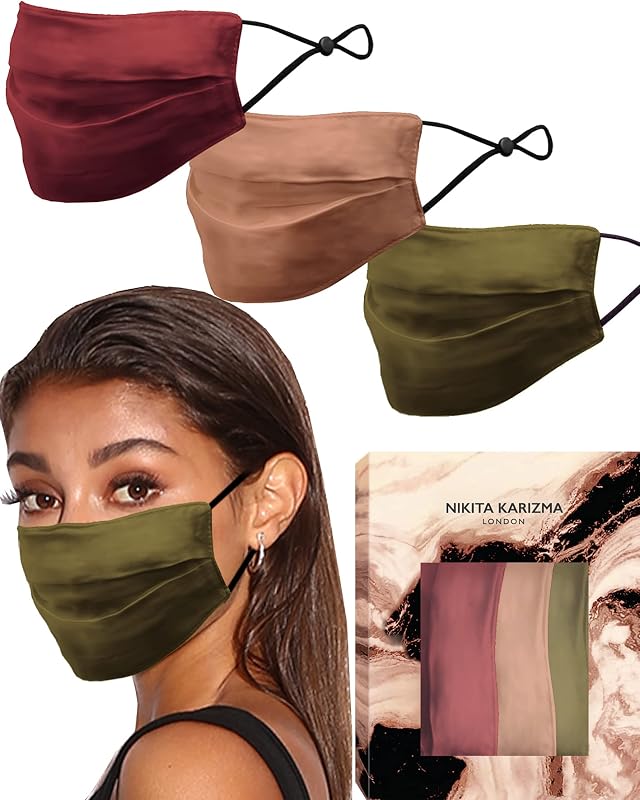 Máscara facial reutilizável KARIZMA Beverly Hills de seda Mulberry