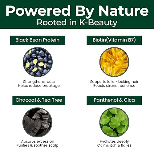 Miniatura 6 de Black Bean Barra de champú para cabello adelgazante  Limpiador sólido Volumizador K-Beauty con biotina y carbón para todo tipo de cabello  Sin