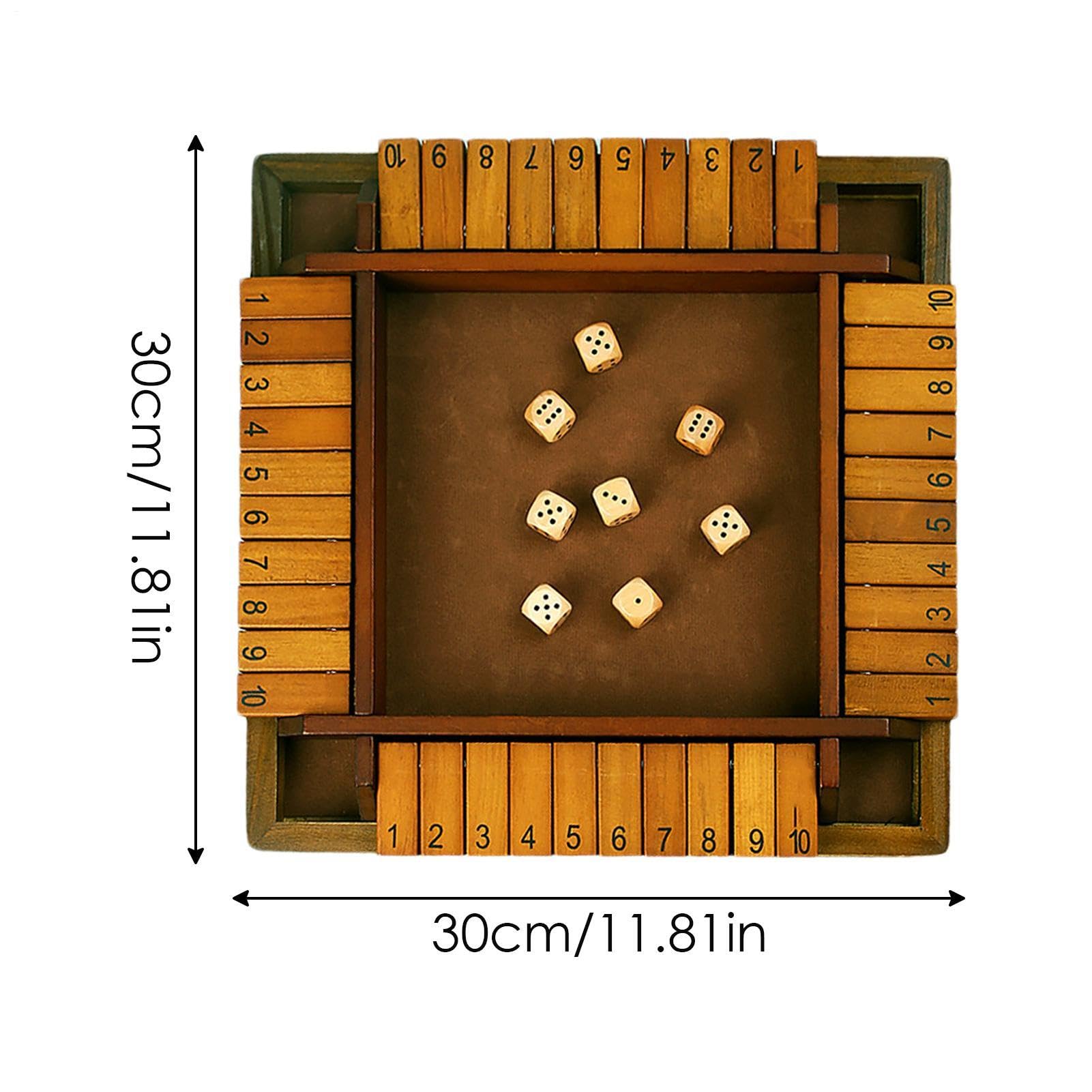 Generisch Juego de de sombrero [tablero de dados de madera] Tabla de números clásicos | Estrategia Set - Portátil Estrategia Entretenimiento | Fiesta Viaje Uso Niños Adultos Hogar Tabla Set