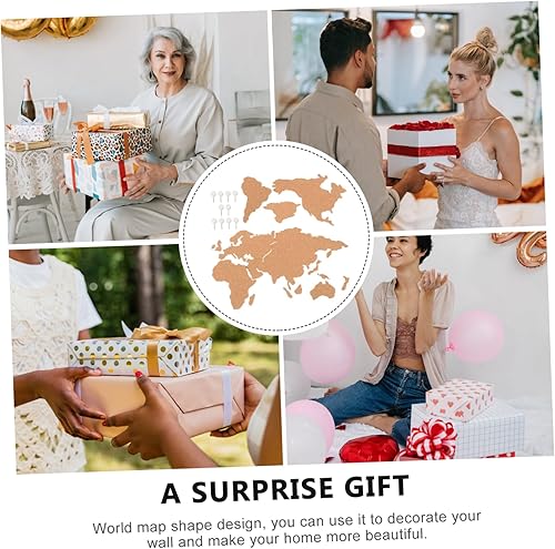 Miniatura 3 de 1 juego de tablero de corcho, mapa del mundo, diseño autoadhesivo, arte decorativo de pared para que los viajeros puedan fijar y documentar