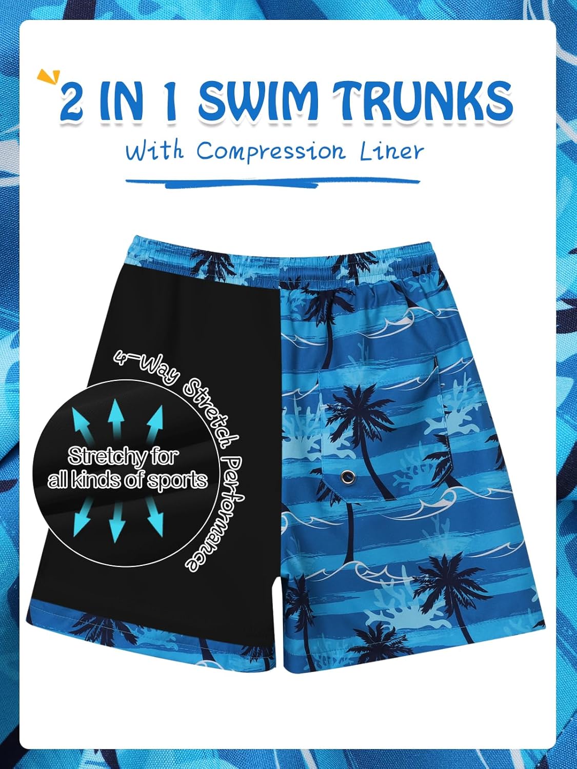 Hotfiary Boys Rash Guard Swimsuit Two Piece Kids Short Sleeve Swim Shirt & Trunks with Compression Liner UPF 50+ Bathing Suit - Image 5