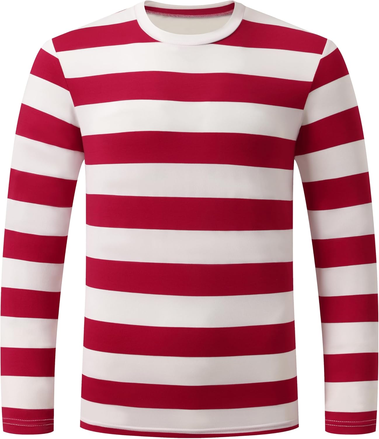 Men's Casual Long Sleeve Striped Crewneck T-Shirts