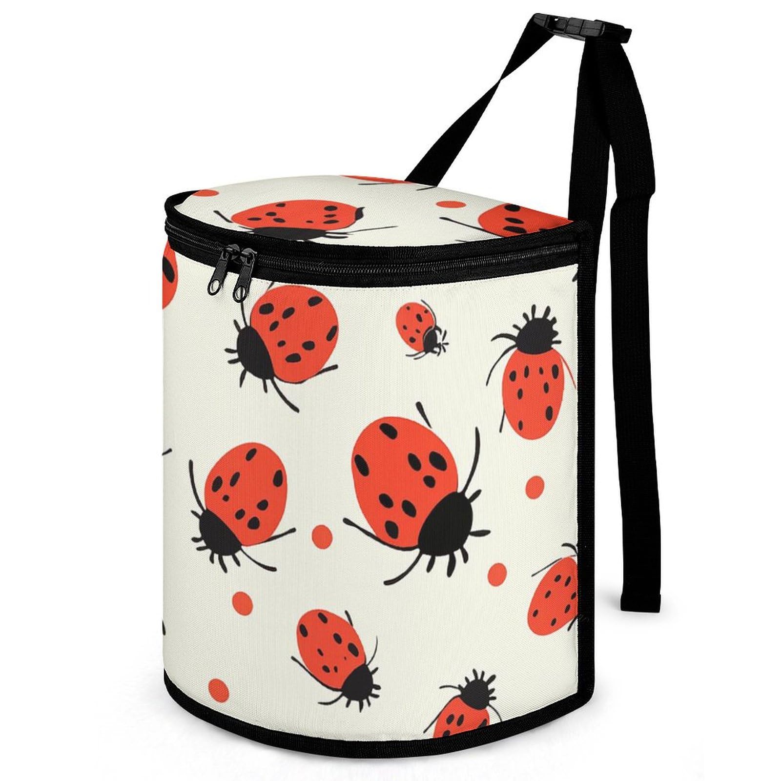 JTREHY Car Trash Can, Ladybugs Pattern Infinite Speckled Printed Multi-purpose Car Storage Bag Leakproof And Waterproof Car Trash Can for Suitable for Cars, Trucks, SUVs, Homes