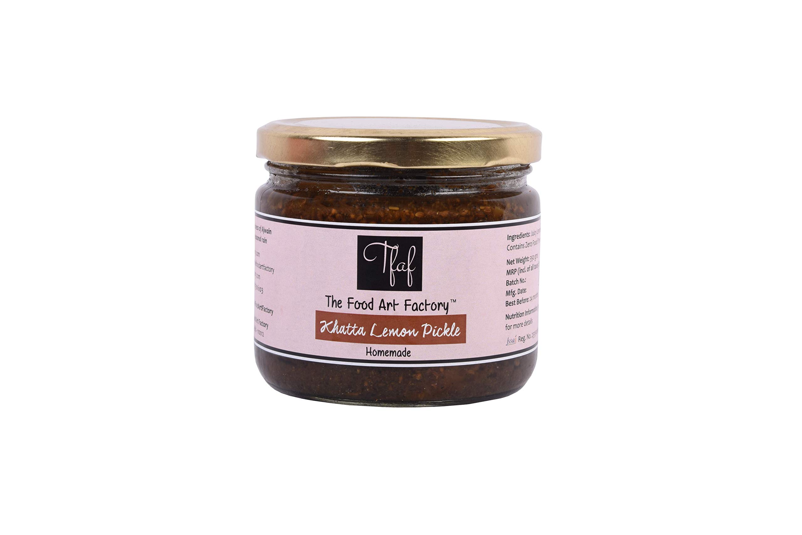 The Food Art Factory Khatta Lemon Pickle 325g (Kala Nimboo Achaar) Homemade & Handcrafted with Zero Artificial Preservatives, No Artificial Colors & Flavors, Gluten Free (B08KRQMC7J) Amazon Price History, Amazon Price Tracker