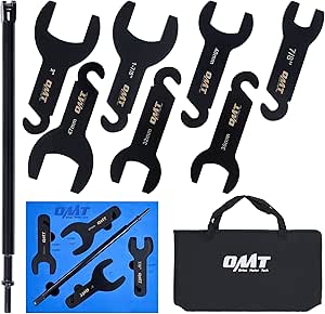 Orion Motor Tech 8pc Pneumatic Fan Clutch Wrench Set, Fan Clutch Removal Tool for Engine Cooling System Repair, Fan Clutch Tool Kit Compatible with Ford GM Jeep Chrysler Models