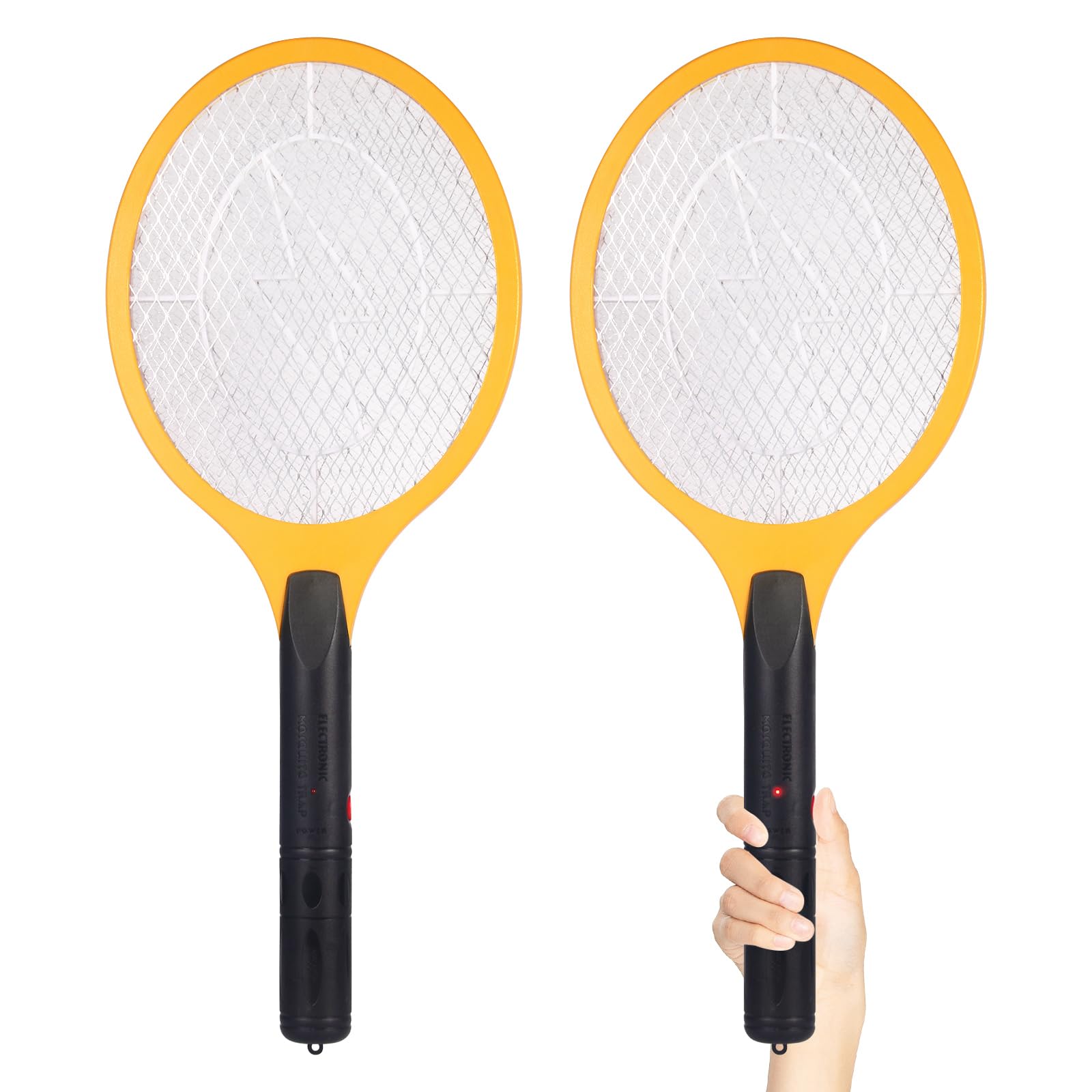Electric Fly Swatter Handheld Bug Zapper - Indoor Outdoor 20in Zapping Racket for Pest Mosquito & Flies - Battery Powered Safe to Touch with 3-Layer Safety Mesh, Large Size, Pack of 2 โ image 1