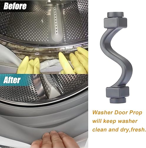 Miniatura 4 de Soporte magnético para puerta de lavadora de carga frontal, soporte magnético mejorado para puerta de lavadora con 3 parches metálicos adhesivos,