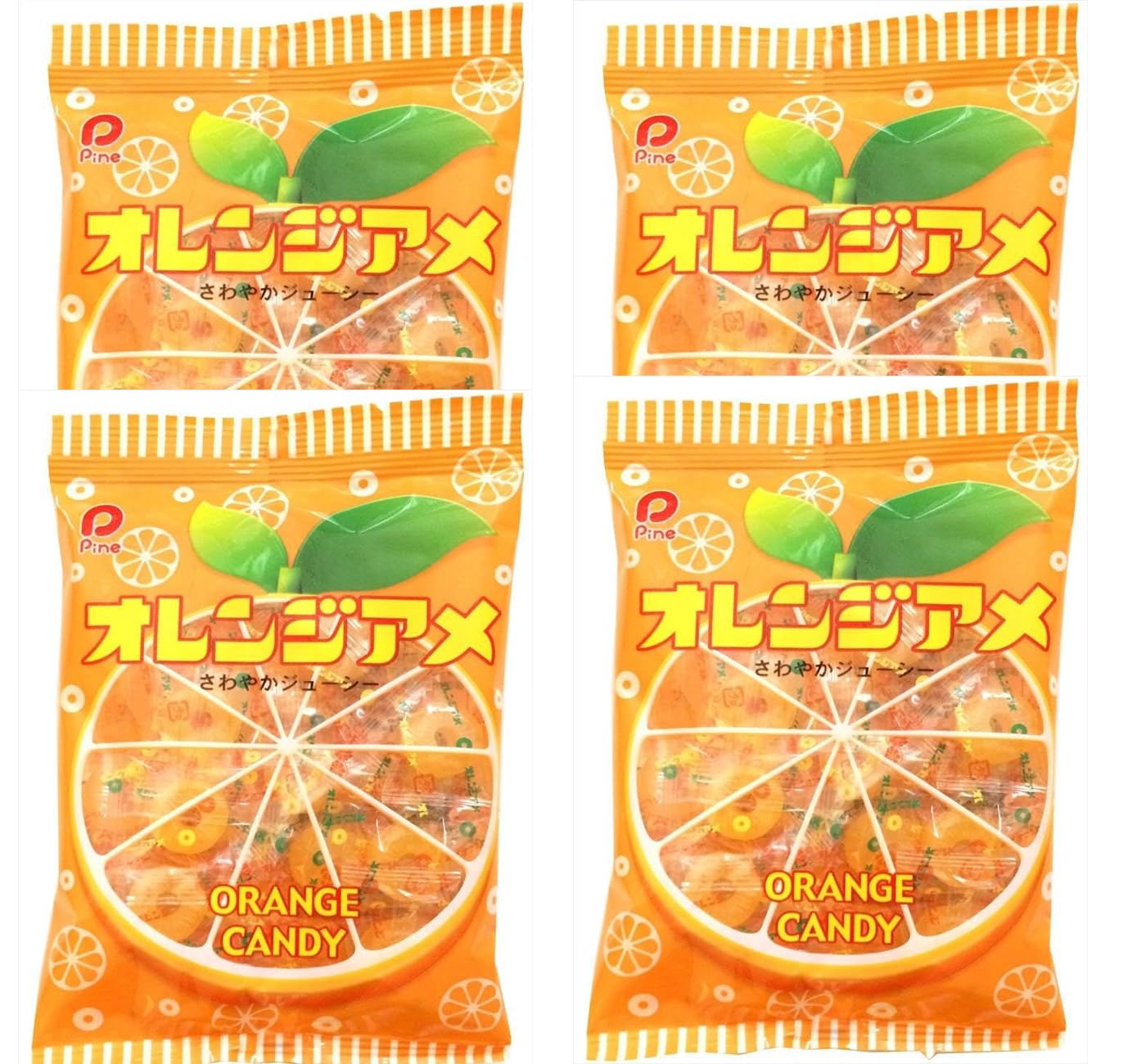 Amazon.co.jp: パイン オレンジアメ 110g ×4 オレンジ キャンディ