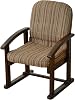 Yamazen KMZC-55 VS1 Seating Chair, Height Adjustable, Reclining/Folding, Finished Product, Stripe/Dark Brown