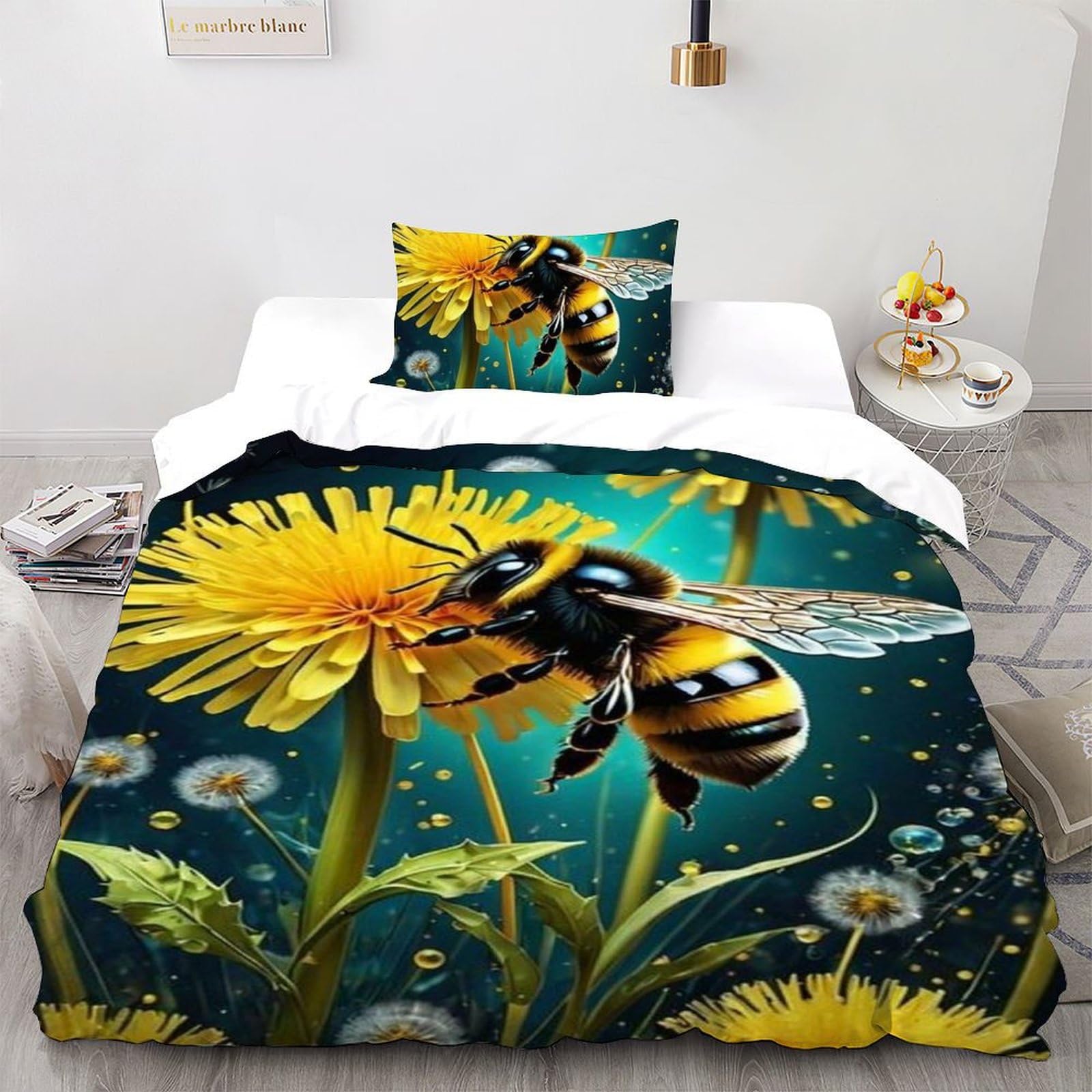 Housse de couette microfibre animaux Les Abeilles Literie pour en finir avec la couette qui glisse