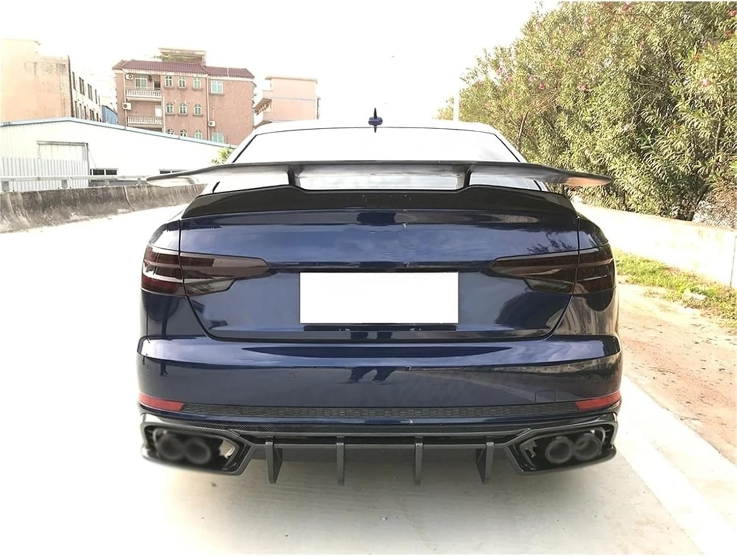 Rear Racing Spoiler Dry Carbon Fiber Boot Trunk Wings Car Styling Body Kits for Audi A4 Sline Sport S4 Sedan B10 2019 2020 FRP